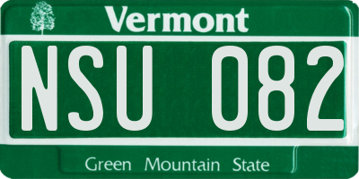 VT license plate NSU082