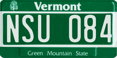VT license plate NSU084