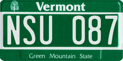 VT license plate NSU087