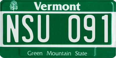 VT license plate NSU091