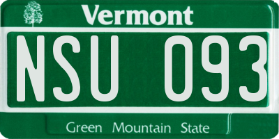 VT license plate NSU093