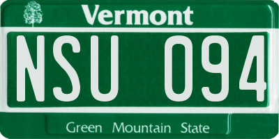 VT license plate NSU094