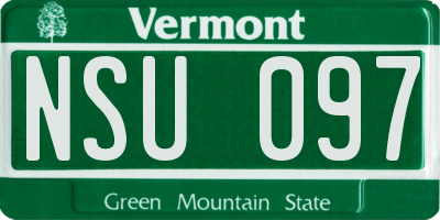 VT license plate NSU097