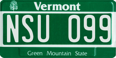 VT license plate NSU099