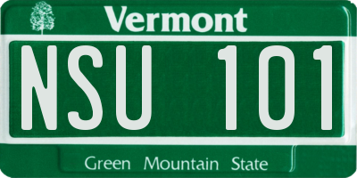 VT license plate NSU101