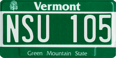 VT license plate NSU105