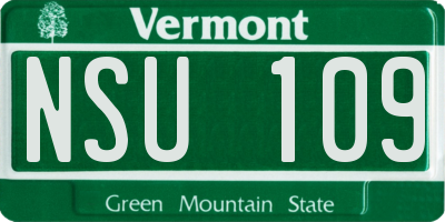 VT license plate NSU109