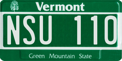 VT license plate NSU110