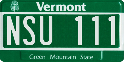 VT license plate NSU111