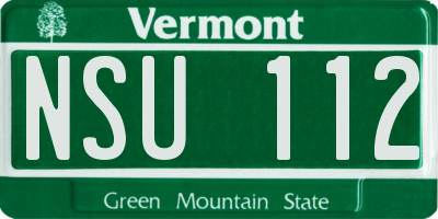 VT license plate NSU112