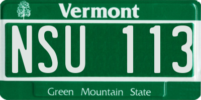 VT license plate NSU113
