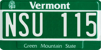VT license plate NSU115