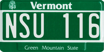 VT license plate NSU116