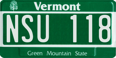 VT license plate NSU118