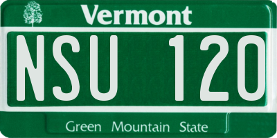 VT license plate NSU120