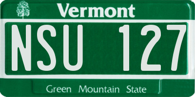 VT license plate NSU127