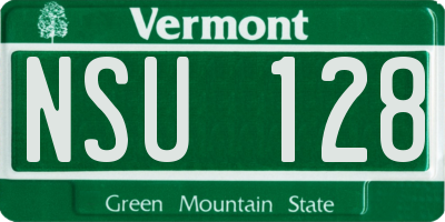 VT license plate NSU128