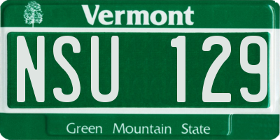 VT license plate NSU129