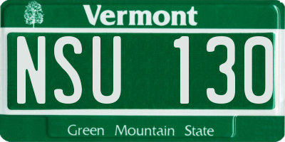 VT license plate NSU130