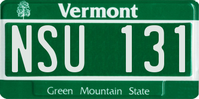 VT license plate NSU131