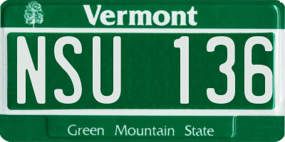 VT license plate NSU136