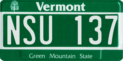 VT license plate NSU137