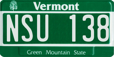 VT license plate NSU138