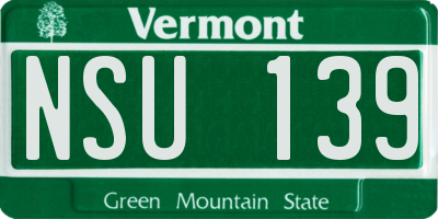 VT license plate NSU139