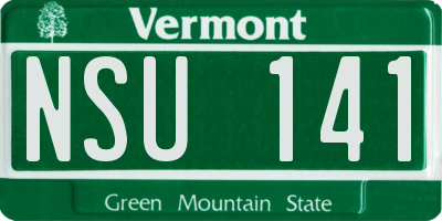 VT license plate NSU141