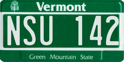 VT license plate NSU142