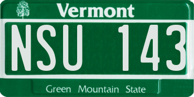 VT license plate NSU143