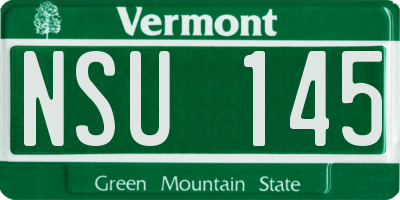 VT license plate NSU145