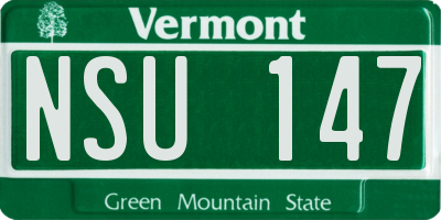 VT license plate NSU147