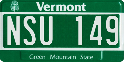 VT license plate NSU149