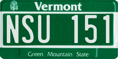 VT license plate NSU151