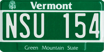 VT license plate NSU154