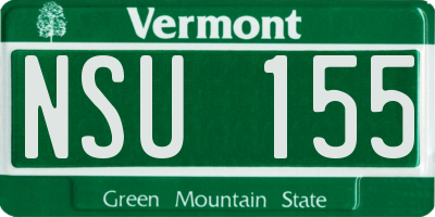 VT license plate NSU155