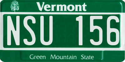 VT license plate NSU156