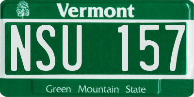 VT license plate NSU157