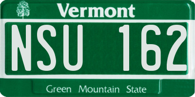 VT license plate NSU162