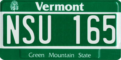 VT license plate NSU165