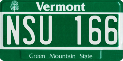 VT license plate NSU166