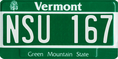 VT license plate NSU167