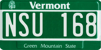 VT license plate NSU168