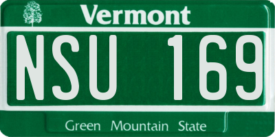 VT license plate NSU169