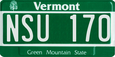 VT license plate NSU170