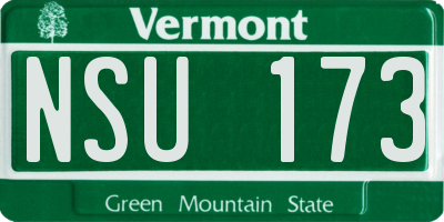 VT license plate NSU173