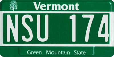 VT license plate NSU174