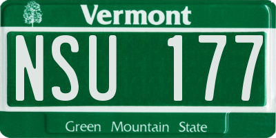 VT license plate NSU177