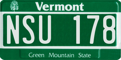 VT license plate NSU178